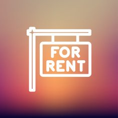 For rent placard thin line icon N2