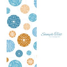 Vector Abstract Blue Brown Vintage Circles Back Vertical Frame Seamless