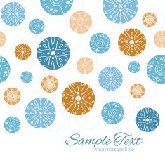Vector abstract blue brown vintage circles back horizontal border card