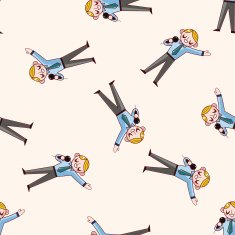 Office workers cartoon sticker icon