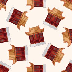 Chinese building cartoon sticker icon N2