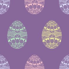 Zentangle stylized Easter pastel Eggs seamless pattern Hand Dra