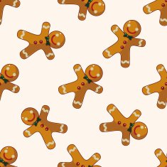 Gingerbread man cartoon sticker icon