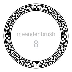 frame round ornament meander pattern