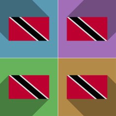 Flags Trinidad and Tobago Set of colors flat design