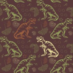Jurassic Tyrannosaurus rex Seamless vector pattern