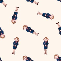 flight attendants cartoon sticker icon N2