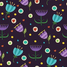 Vector seamless pattern with flowers N16