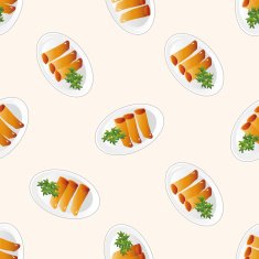 chinese food cartoon seamless pattern background N3
