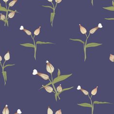 Floral seamless pattern on blue N2