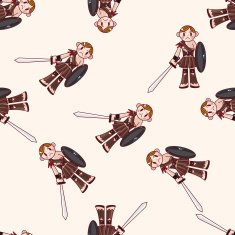 knight cartoon seamless pattern background N3