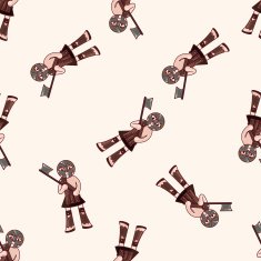 knight cartoon seamless pattern background N4