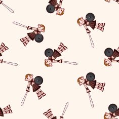 knight cartoon seamless pattern background N6