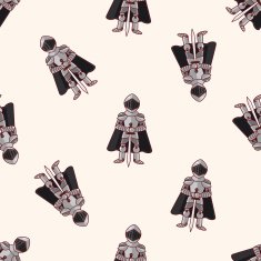 knight cartoon seamless pattern background N7