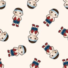 boxer cartoon seamless pattern background