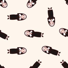 pastor and nun cartoon seamless pattern background N4