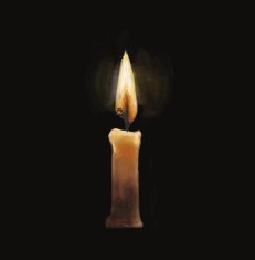burning candle on a black background vector illustration