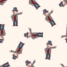 mafia cartoon seamless pattern background N5