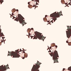 mafia cartoon seamless pattern background N8