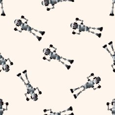 robot cartoon seamless pattern background N4