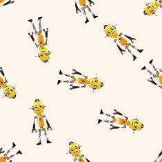 robot cartoon seamless pattern background N5