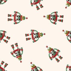 robot cartoon seamless pattern background N6