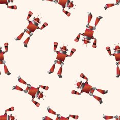 robot cartoon seamless pattern background N7