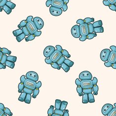 robot cartoon seamless pattern background N9