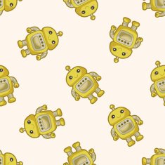 robot cartoon seamless pattern background N10