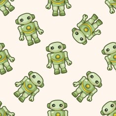 robot cartoon seamless pattern background N11