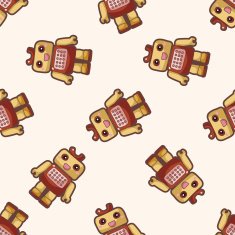 robot cartoon seamless pattern background N12