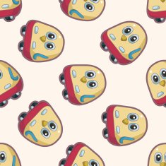 robot cartoon seamless pattern background N13