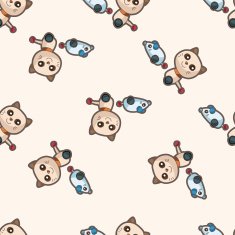 robot cartoon seamless pattern background N15