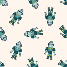 robot cartoon seamless pattern background N17
