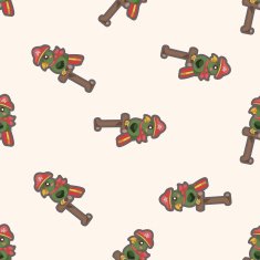 pirate parrot cartoon seamless pattern background