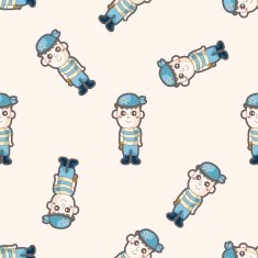 pirate cartoon seamless pattern background N3