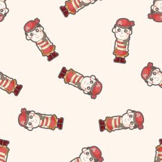 pirate cartoon seamless pattern background N4