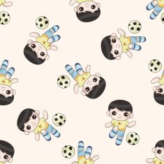 Ball sports cartoon seamless pattern background N2