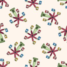 Amusement park facilities cartoon seamless pattern background N10