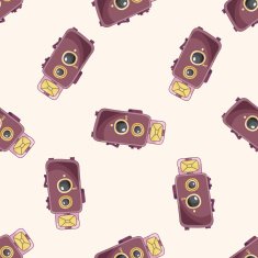 camera cartoon seamless pattern background