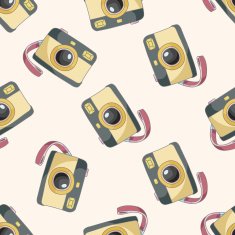 camera cartoon seamless pattern background N2