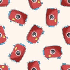 camera cartoon seamless pattern background N6