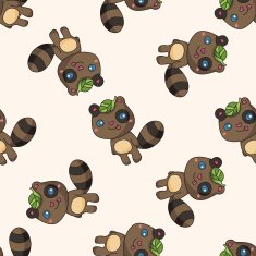 animal cartoon seamless pattern background N3