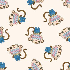 animal cartoon seamless pattern background N9
