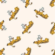 animal playing instrument cartoon seamless pattern background N2