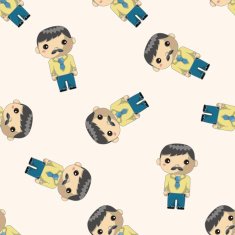 father cartoon seamless pattern background