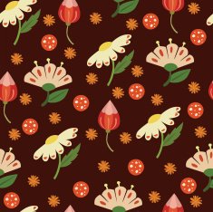 Vector seamless pattern with flowers N25