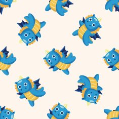 dragon cartoon seamless pattern background N6