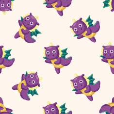 dragon cartoon seamless pattern background N7