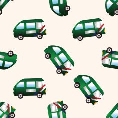 transportation theme Post Office car cartoon seamless pattern background